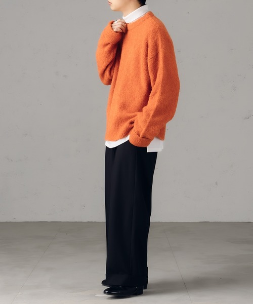 epnok（エプノック）の「ベーシックルーズブークレニット（ニット/セーター・メンズ・イエロー/オレンジ/ライトベージュ・SMALL/LARGE/MEDIUM）」の8枚目の写真