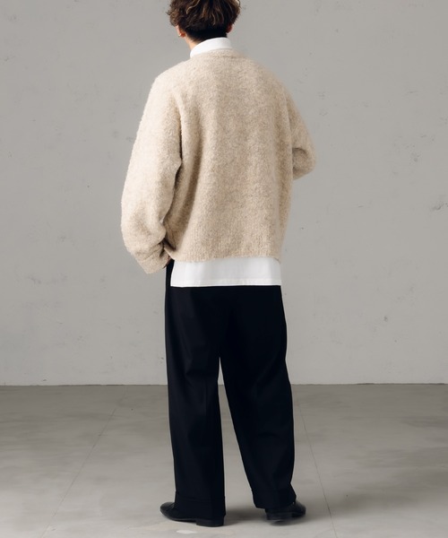 epnok（エプノック）の「ベーシックルーズブークレニット（ニット/セーター・メンズ・イエロー/オレンジ/ライトベージュ・SMALL/LARGE/MEDIUM）」の18枚目の写真