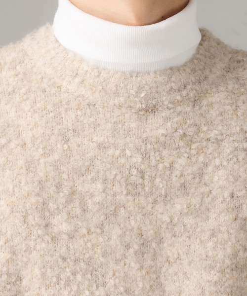 epnok（エプノック）の「ベーシックルーズブークレニット（ニット/セーター・メンズ・イエロー/オレンジ/ライトベージュ・SMALL/LARGE/MEDIUM）」の19枚目の写真