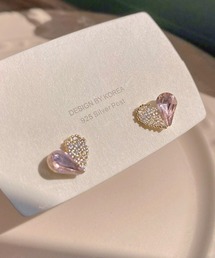 LAC-VERT（ラック・ヴェール）の「ハートビジューピアス（ピアス（両耳用）・レディース）」