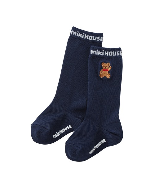 MIKI HOUSE（ミキハウス）の「ミキハウスベア ハイソックス（ソックス/靴下・キッズ・ネイビー/ホワイト/レッド・17-19cm/11-13cm/13-15cm/15-17cm）」の2枚目の写真