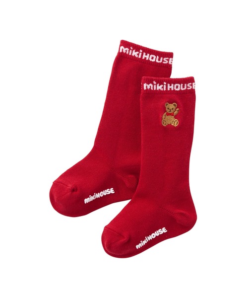 MIKI HOUSE（ミキハウス）の「ミキハウスベア ハイソックス（ソックス/靴下・キッズ・ネイビー/ホワイト/レッド・17-19cm/11-13cm/13-15cm/15-17cm）」の3枚目の写真