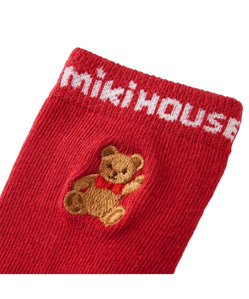 MIKI HOUSE（ミキハウス）の「ミキハウスベア ハイソックス（ソックス/靴下・キッズ・ネイビー/ホワイト/レッド・17-19cm/11-13cm/13-15cm/15-17cm）」の8枚目の写真