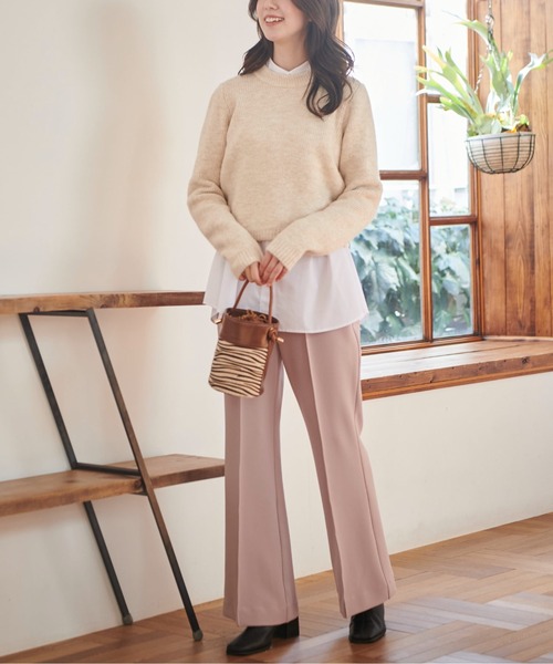 FREE'S MART（フリーズマート）の「◆前後2Wayコンパクトクルーネックカーディガン（ニット/セーター・レディース・グリーン/ブラウン/ホワイト・FREE）」の13枚目の写真