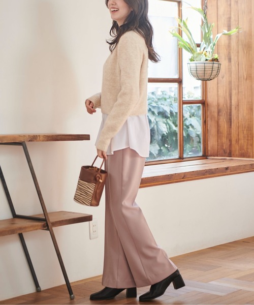 FREE'S MART（フリーズマート）の「◆前後2Wayコンパクトクルーネックカーディガン（ニット/セーター・レディース・グリーン/ブラウン/ホワイト・FREE）」の10枚目の写真