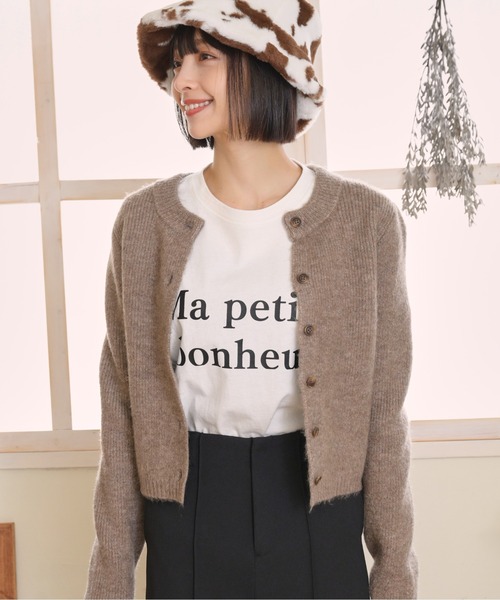 FREE'S MART（フリーズマート）の「◆前後2Wayコンパクトクルーネックカーディガン（ニット/セーター・レディース・グリーン/ブラウン/ホワイト・FREE）」の7枚目の写真