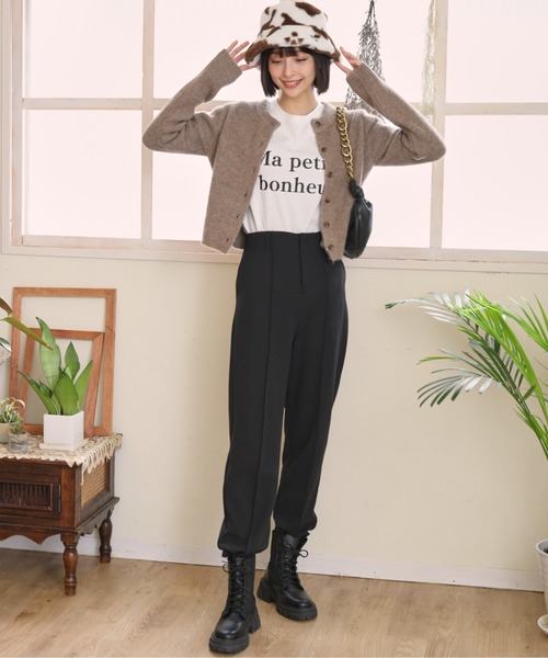 FREE'S MART（フリーズマート）の「◆前後2Wayコンパクトクルーネックカーディガン（ニット/セーター・レディース・グリーン/ブラウン/ホワイト・FREE）」の21枚目の写真