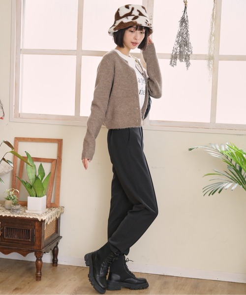 FREE'S MART（フリーズマート）の「◆前後2Wayコンパクトクルーネックカーディガン（ニット/セーター・レディース・グリーン/ブラウン/ホワイト・FREE）」の11枚目の写真