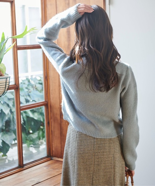 FREE'S MART（フリーズマート）の「◆前後2Wayコンパクトクルーネックカーディガン（ニット/セーター・レディース・グリーン/ブラウン/ホワイト・FREE）」の18枚目の写真