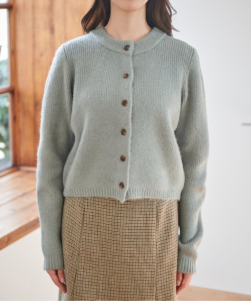 FREE'S MART（フリーズマート）の「◆前後2Wayコンパクトクルーネックカーディガン（ニット/セーター・レディース・グリーン/ブラウン/ホワイト・FREE）」の12枚目の写真