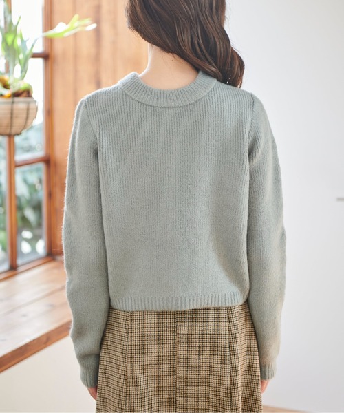 FREE'S MART（フリーズマート）の「◆前後2Wayコンパクトクルーネックカーディガン（ニット/セーター・レディース・グリーン/ブラウン/ホワイト・FREE）」の6枚目の写真