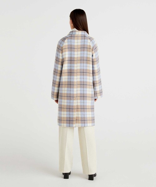 BENETTON (UNITED COLORS OF BENETTON)(ベネトンユナイテッドカラーズオブベネトン)の「ウールチェックステンカラーコート(ステンカラーコート・レディース・ブラウン系その他・40/42/44/38)」の7枚目の写真