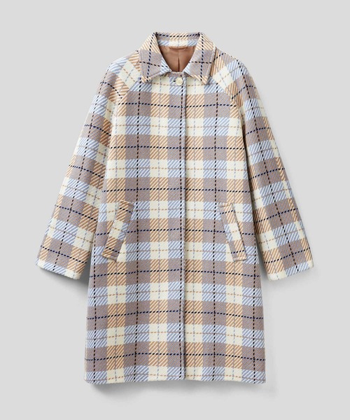 BENETTON (UNITED COLORS OF BENETTON)(ベネトンユナイテッドカラーズオブベネトン)の「ウールチェックステンカラーコート(ステンカラーコート・レディース・ブラウン系その他・40/42/44/38)」の5枚目の写真