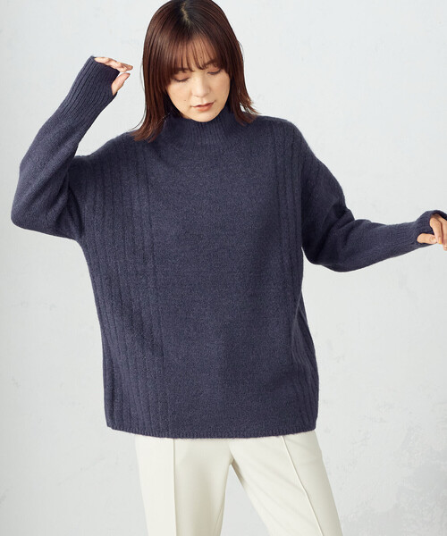 COMME CA ISM（コムサイズム）の「ハイネックニット（ニット/セーター・レディース・ライトグレー/ネイビー/ピンク・FREE）」の8枚目の写真