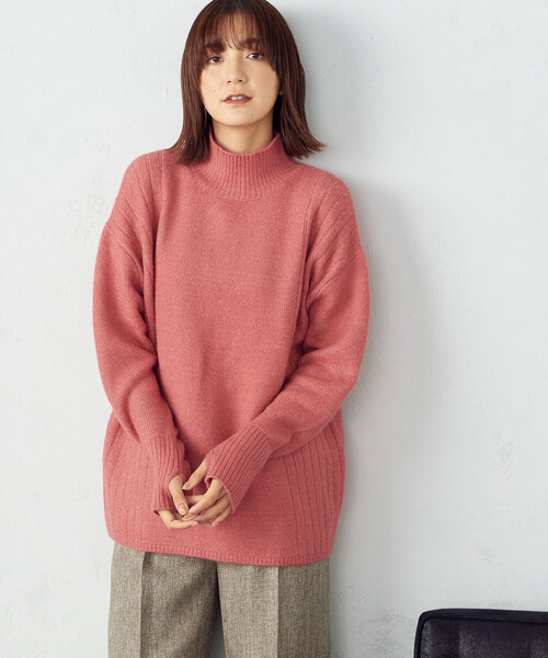 COMME CA ISM（コムサイズム）の「ハイネックニット（ニット/セーター・レディース・ライトグレー/ネイビー/ピンク・FREE）」の12枚目の写真