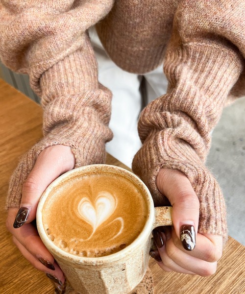 Ambre Ciel（アンブルシエル）の「もちもち柔らか。アームウォーマー風ニット／【WEB/EC限定商品】（ニット/セーター・レディース・ピンク/オレンジ/アイボリー・FREE）」の15枚目の写真