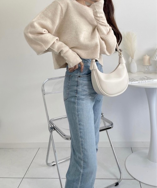 Ambre Ciel（アンブルシエル）の「もちもち柔らか。アームウォーマー風ニット／【WEB/EC限定商品】（ニット/セーター・レディース・ピンク/オレンジ/アイボリー・FREE）」の19枚目の写真