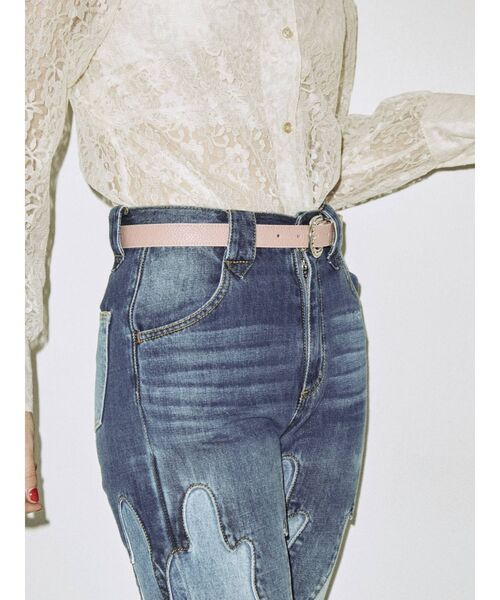 jouetie（ジュエティ）の「ラインストーンバックルベルト（ベルト・レディース・オフホワイト/ブラック/ピンク・FREE）」の8枚目の写真