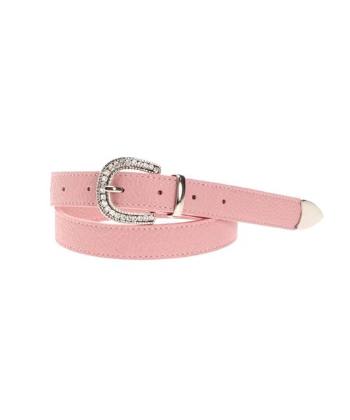 jouetie（ジュエティ）の「ラインストーンバックルベルト（ベルト・レディース・オフホワイト/ブラック/ピンク・FREE）」の4枚目の写真