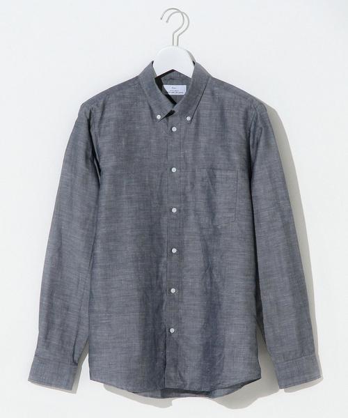 green label relaxing（グリーンレーベルリラクシング）の「ElanM2 CL SLUB/SLD REG BD シャツ◆（シャツ/ブラウス・メンズ・ホワイト/ネイビー・36/42/40/38）」の2枚目の写真