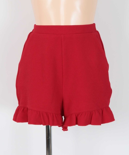 SEA DRESS（シードレス）の「裾フリルショートパンツ/水着（ラッシュガード・レディース・カーキ/レッド/ブラック・S/M/L）」の19枚目の写真