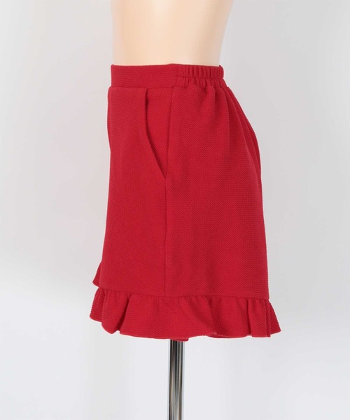 SEA DRESS(シードレス)の「裾フリルショートパンツ/水着(ラッシュガード・レディース・カーキ/レッド/ブラック・S/M/L)」の12枚目の写真