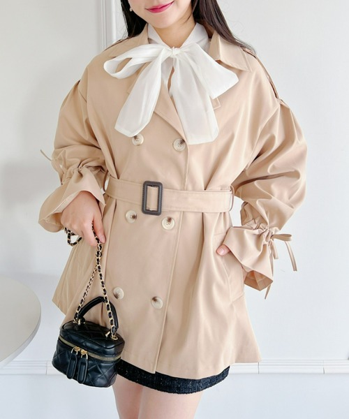 Loueme（ルエム）の「【23S/S】ベルト付きミニワンピーストレンチ