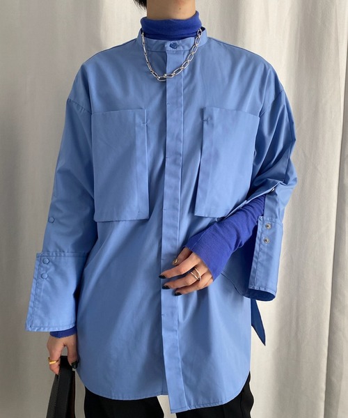 Ameri（アメリ）の「BIG POCKET NO COLLAR SHIRT（シャツ/ブラウス