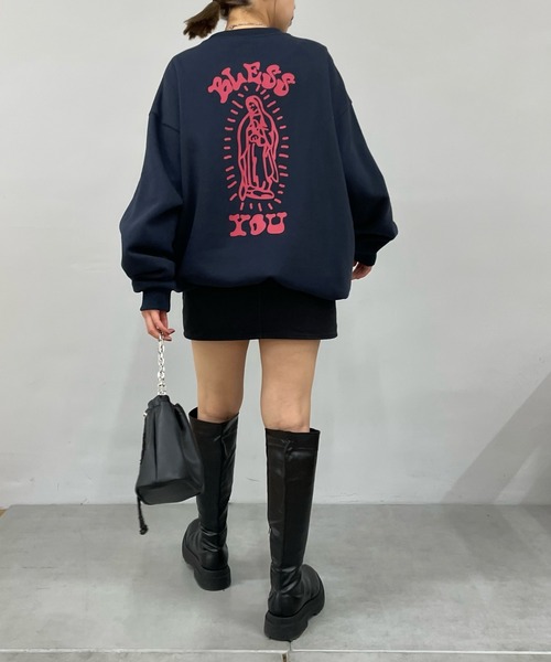 WHO'S WHO gallery（フーズフーギャラリー）の「【BLESS YOU/ブレスユー】マリア刺繍スウェット（スウェット・レディース・ブラック/ホワイト/ネイビー/アッシュグレー・FREE）」の21枚目の写真