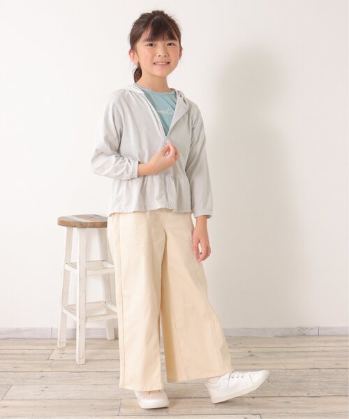 セール】速乾UVカットペプラムZIPパーカー（120~160cm