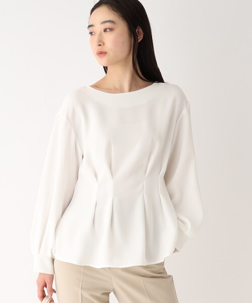 OPAQUE.CLIP（オペークドットクリップ）の「◆ガルーダダブルクロス ペプラムブラウス（シャツ/ブラウス・レディース・ライトグレー/ホワイト系/ブラック・36/38/40/42）」の19枚目の写真