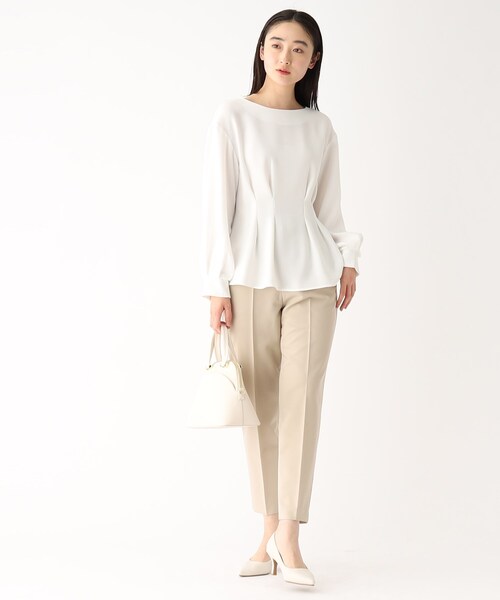 OPAQUE.CLIP（オペークドットクリップ）の「◆ガルーダダブルクロス ペプラムブラウス（シャツ/ブラウス・レディース・ライトグレー/ホワイト系/ブラック・36/38/40/42）」の6枚目の写真