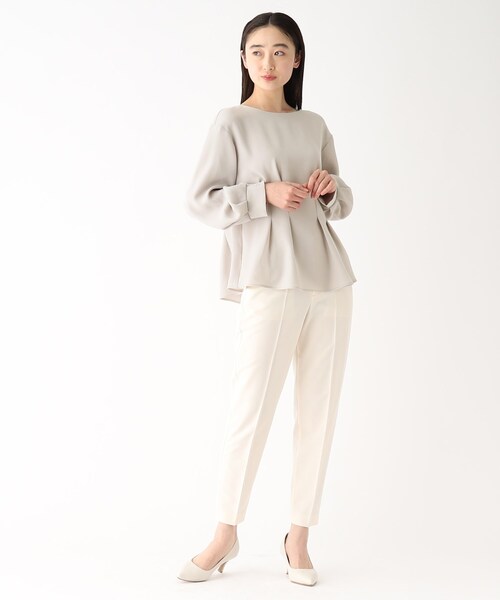 OPAQUE.CLIP（オペークドットクリップ）の「◆ガルーダダブルクロス ペプラムブラウス（シャツ/ブラウス・レディース・ライトグレー/ホワイト系/ブラック・36/38/40/42）」の17枚目の写真