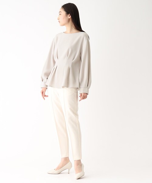 OPAQUE.CLIP（オペークドットクリップ）の「◆ガルーダダブルクロス ペプラムブラウス（シャツ/ブラウス・レディース・ライトグレー/ホワイト系/ブラック・36/38/40/42）」の8枚目の写真