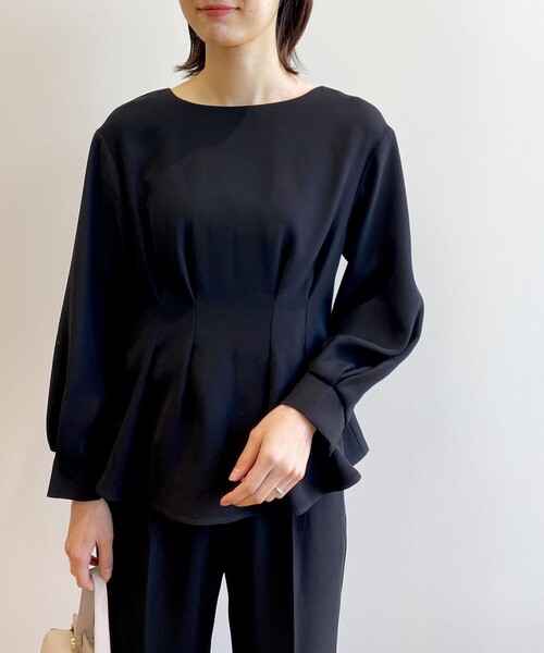 OPAQUE.CLIP（オペークドットクリップ）の「◆ガルーダダブルクロス ペプラムブラウス（シャツ/ブラウス・レディース・ライトグレー/ホワイト系/ブラック・36/38/40/42）」の18枚目の写真