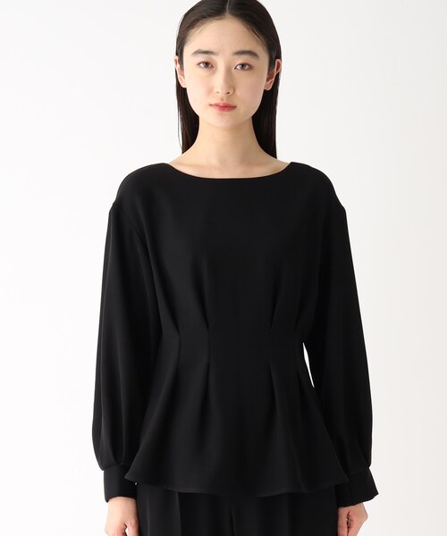 OPAQUE.CLIP（オペークドットクリップ）の「◆ガルーダダブルクロス ペプラムブラウス（シャツ/ブラウス・レディース・ライトグレー/ホワイト系/ブラック・36/38/40/42）」の9枚目の写真