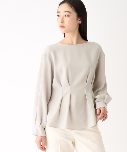 OPAQUE.CLIP（オペークドットクリップ）の「◆ガルーダダブルクロス ペプラムブラウス（シャツ/ブラウス・レディース・ライトグレー/ホワイト系/ブラック・36/38/40/42）」の22枚目の写真