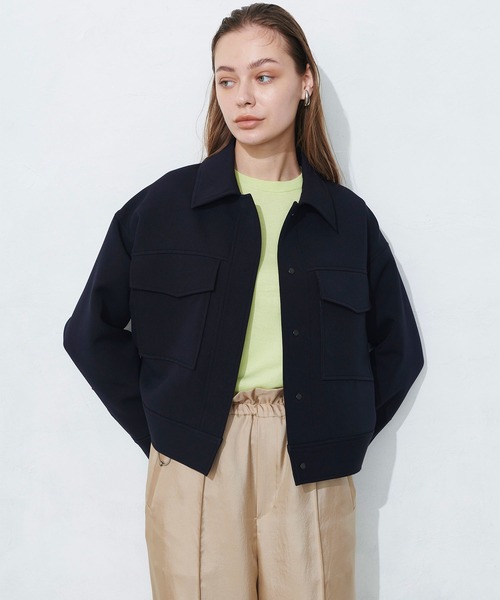 N.O.R.C(ノーク)の「ショートブルゾン(ブルゾン・レディース・ネイビー/イエロー/オフホワイト・M/S)」の3枚目の写真