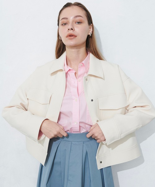 N.O.R.C(ノーク)の「ショートブルゾン(ブルゾン・レディース・ネイビー/イエロー/オフホワイト・M/S)」の2枚目の写真