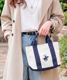 BEVERLY HILLS POLO CLUB/ビバリーヒルズポロクラブ キャンバス ミニトートバッグ ブランド ロゴ ポニー 刺繍 BHPC ハンドバッグ