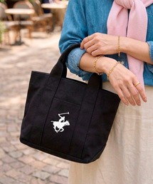 BEVERLY HILLS POLO CLUB/ビバリーヒルズポロクラブ キャンバス ミニトートバッグ ブランド ロゴ ポニー 刺繍 BHPC ハンドバッグ