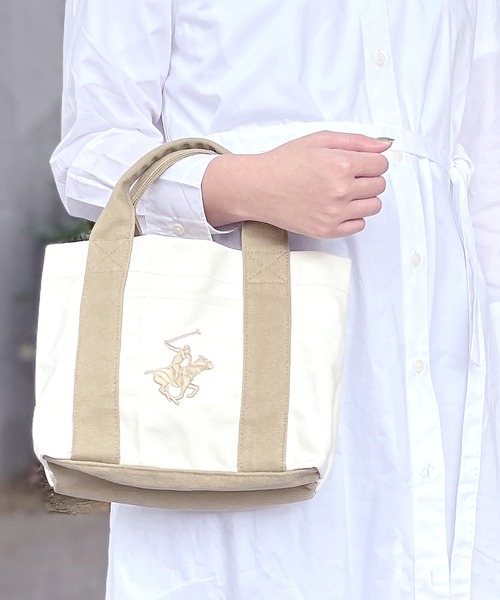 BEVERLY HILLS POLO CLUB(ビバリーヒルズポロクラブ)の「BEVERLY HILLS POLO CLUB/ビバリーヒルズポロクラブ キャンバス ミニトートバッグ ブランド ロゴ ポニー 刺繍 BHPC ハンドバッグ(トートバッグ・レディース・サックスブルー/ホワイト系その他2/ホワイト系その他/ブラック/ホワイト系その他3/ホワイト系その他4・FREE)」の9枚目の写真