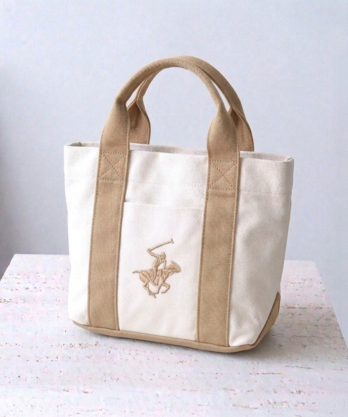 BEVERLY HILLS POLO CLUB(ビバリーヒルズポロクラブ)の「BEVERLY HILLS POLO CLUB/ビバリーヒルズポロクラブ キャンバス ミニトートバッグ ブランド ロゴ ポニー 刺繍 BHPC ハンドバッグ(トートバッグ・レディース・サックスブルー/ホワイト系その他2/ホワイト系その他/ブラック/ホワイト系その他3/ホワイト系その他4・FREE)」の18枚目の写真