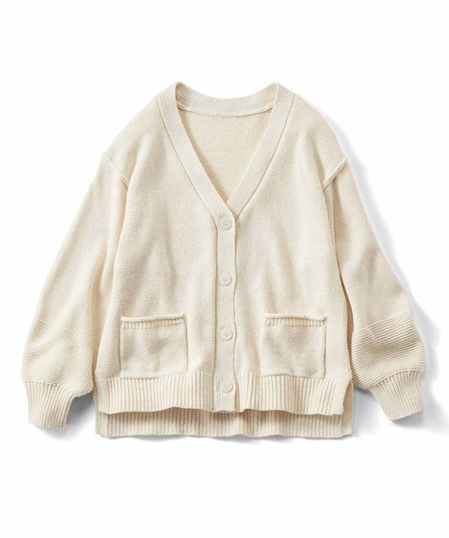 Live in comfort(リブインコンフォート)の「リブ イン コンフォート ざっくりラフで着映え感たっぷりの綿混リリーヤーンニットカーディガン(カーディガン/ボレロ・レディース・イエロー/アイボリー・MEDIUM/LARGE/X-LARGE/XX-LARGE/XXX-LARGE)」の1枚目の写真