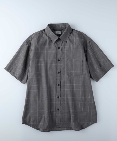 PLUS ONE（プラスワン）の「【接触冷感】【PLUS ONE】サラサラCOOL半袖シャツ / 吸水速乾（シャツ/ブラウス・メンズ・サックスブルー/ベージュ/ブラック×グレー/ケリーグリーン/ブラウン/ブラック・L/M/XL/S）」の8枚目の写真