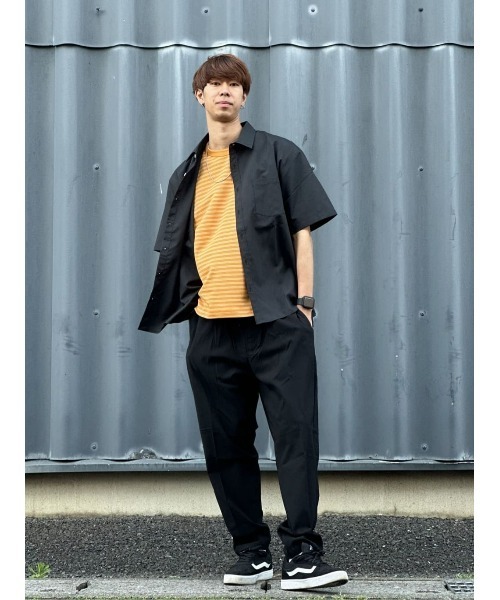 PLUS ONE（プラスワン）の「【接触冷感】【PLUS ONE】サラサラCOOL半袖シャツ / 吸水速乾（シャツ/ブラウス・メンズ・サックスブルー/ベージュ/ブラック×グレー/ケリーグリーン/ブラウン/ブラック・L/M/XL/S）」の12枚目の写真