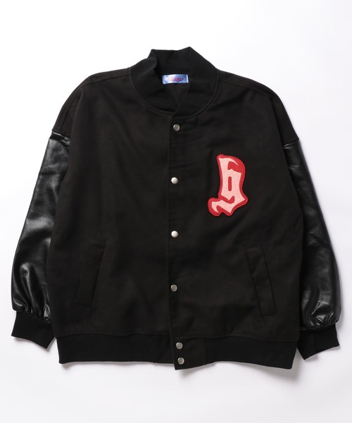 L.H.P（エルエイチピー）の「BLOOMGLOOM/ブルームグルーム/HEART STUDIUM JACKET（スタジャン・レディース・ブラック・M/L）」の2枚目の写真