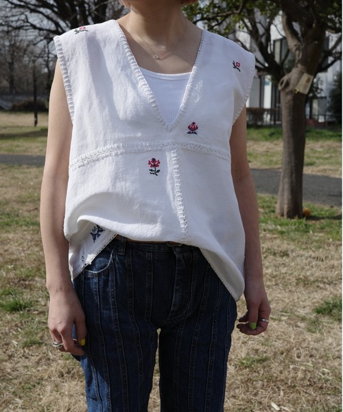 BEAVER（ビーバー）の「INDIA IS BEAUTIFUL/インディアイズビューティフル　COTTON LINEN VEST　コットンリネンベスト　RD-23SS-012（ベスト・レディース・ホワイト・FREE）」の14枚目の写真