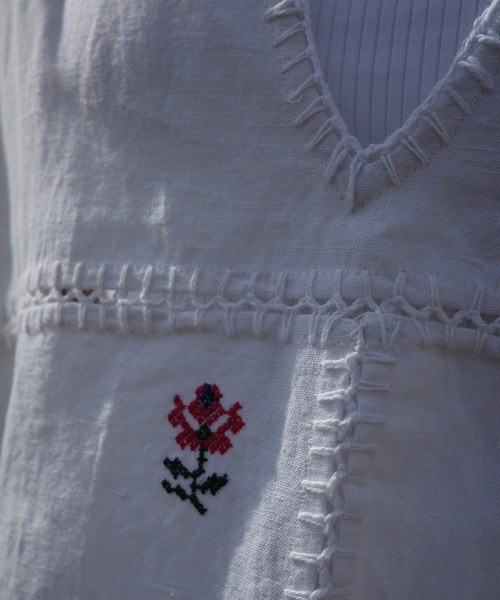 BEAVER（ビーバー）の「INDIA IS BEAUTIFUL/インディアイズビューティフル　COTTON LINEN VEST　コットンリネンベスト　RD-23SS-012（ベスト・レディース・ホワイト・FREE）」の2枚目の写真