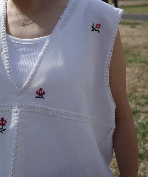 BEAVER（ビーバー）の「INDIA IS BEAUTIFUL/インディアイズビューティフル　COTTON LINEN VEST　コットンリネンベスト　RD-23SS-012（ベスト・レディース・ホワイト・FREE）」の15枚目の写真
